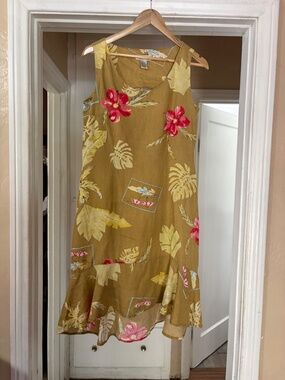 🌺 Vintage Y2K John Paul Richard Pure Linen Tropical Dress 🌺